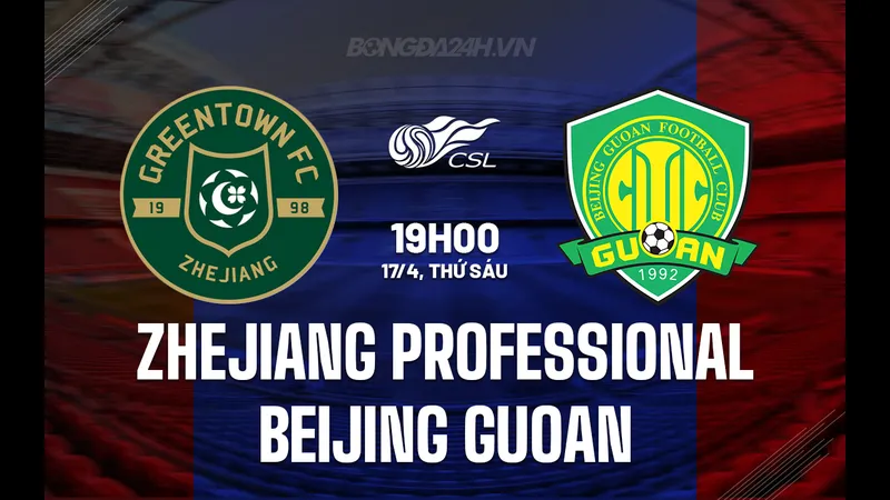 Cầu thủ Zhejiang Professional và Beijing Guoan tranh chấp bóng trên sân Cầu thủ Zhejiang Professional và Beijing Guoan tranh chấp bóng trên sân