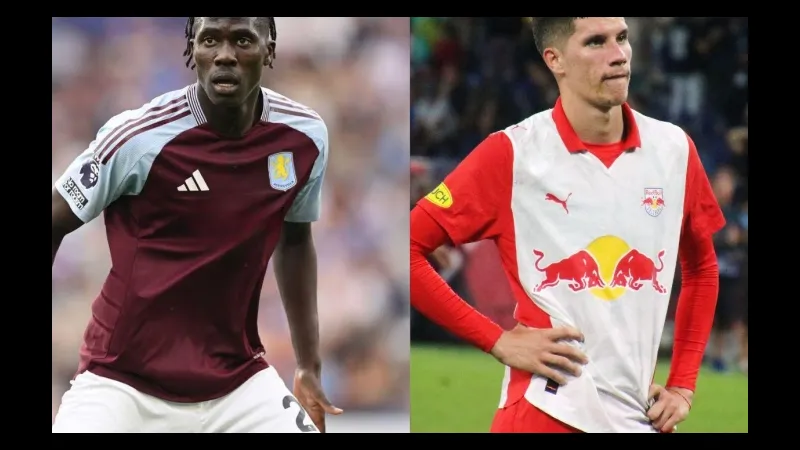 Cầu thủ Salzburg và Kharkiv tranh chấp quả bóng trên sân Cầu thủ Salzburg và Kharkiv tranh chấp quả bóng trên sân